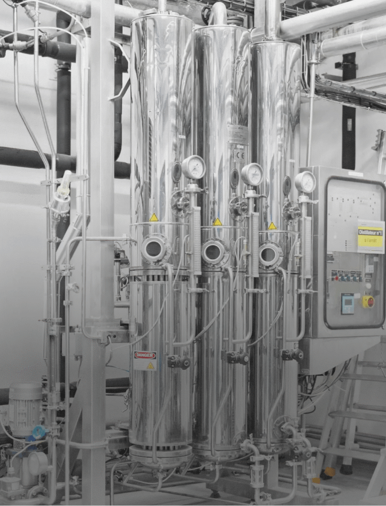 Imagery of large volume stainless steel fill-finish equipment